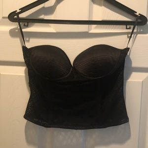 Awesome Black bustier with keyhole material
